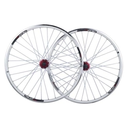 CHICTI Mountain Bike Wheel CHICTI 26 Bike Wheelset, Double Wall MTB Rim Quick Release V-Brake Hybrid / Mountain Bike Hole Disc 7 8 9 10 Speed Outdoor (Color : White, Size : 26inch)