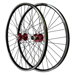 CHICTI Mountain Bike Wheel CHICTI 26-inch Bike Wheels, Front 2 Rear 4 Bearing Hub Disc Brake V Brake 32H 7 / 8 / 9 / 10 / 11 Speed Freewheel Mountain Bike Wheels Outdoor (Color : Red)