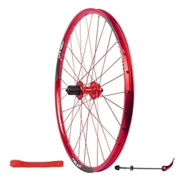 CHICTI Mountain Bike Wheel CHICTI 26" Rear Wheel, Aluminum Alloy Disc Brake Mountain Bike Single Wheel Double Wall Rim 7 / 8 / 9 / 10 Speed Flywheel Outdoor (Color : Red)