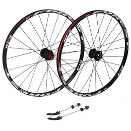 CHICTI Mountain Bike Wheel CHICTI 26inch Mountain Bike, Aluminum Alloy CNC Double Wall Quick Release V-Brake Cycling Wheels Hole Disc 8 9 10 11 Speed 24 Hole Outdoor (Color : Red, Size : 27.5inch)