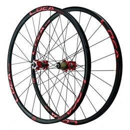 CHICTI Mountain Bike Wheel CHICTI 29-inch Bicycle Wheelset, Rim Disc Brakes Quick Release Six Claw Tower Base Mountain Bike Circle Outdoor (Color : Red hub, Size : 29in)