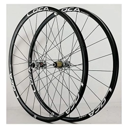 CHICTI Mountain Bike Wheel CHICTI Bicycle Front Rear Wheels 26 / 27.5 / 29in 700C Alloy Rim MTB Bike Wheelset 24H Disc Brake 8-12 Speed Thru Axle Outdoor (Color : Black, Size : 29in)