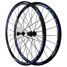 CHICTI Mountain Bike Wheel CHICTI Bicycle Wheelset, Front 20 Holes / rear 24 Holes Quick Release Double-decker Mountain Bike Rim Cycling Wheels 700C Outdoor (Color : Blue)