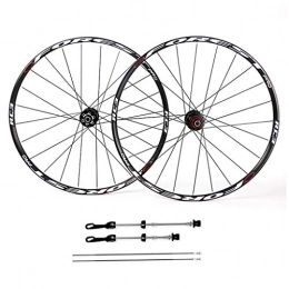 CHICTI Mountain Bike Wheel CHICTI Bike Wheelsets 26, Double Wall 27.5 Inch MTB Wheels Quick Release Sealed Bearings 5 Palin Disc Brake 24 Hole 8 9 10 Speed Outdoor (Color : Black, Size : 27.5inch)