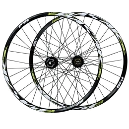 CHICTI Mountain Bike Wheel CHICTI Cycling Wheels, 26 / 27.5 / 29'' Rear Wheels Double Wall MTB Rim Disc Brakes 12 / 15MM Barrel Shaft 7 / 8 / 9 / 10 / 11 Speed Flywheel Outdoor (Color : Green, Size : 27.5in / 15mmaxis)