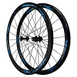 CHICTI Mountain Bike Wheel CHICTI Cycling Wheels 700c, 24 Holes Aluminum Alloy Double Wall MTB Rim V Brake 7 / 8 / 9 / 10 / 11 / 12 Speed Wheel Bike Wheelset Outdoor (Color : Blue)