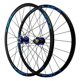 CHICTI Mountain Bike Wheel CHICTI Cycling Wheels, Double Wall MTB Rim 24 Holes Quick Release Disc Brake Circle Height 21MM 7 / 8 / 9 / 10 / 11 / 12 Speed Outdoor (Color : Blue hub, Size : 26in)