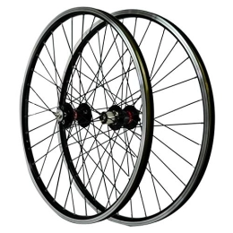 CHICTI Spares CHICTI Mountain Bike Disc Brake Wheel, Front 2 Rear 4 Bearing Hub Disc V Brake Double-layer High-strength Aluminum Alloy Rim Outdoor (Color : Black)