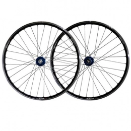 CHP Mountain Bike Wheel CHP Bike Wheel Set 26 Inch MTB Front And Rear Wheel Double Wall Alloy Rim Disc / V- Brake 7-11 Speed Palin Hub Quick Release 32H (Color : Blue hub)