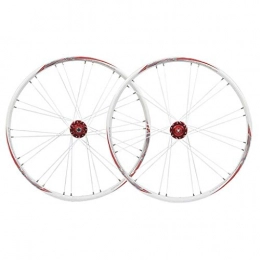 CHP Mountain Bike Wheel CHP MTB Wheel Set 26" Bike Wheel Double Wall Alloy Rim Tires 1.75-2.1" Disc Brake 7-11 Speed Palin Hub Quick Release (Color : White)