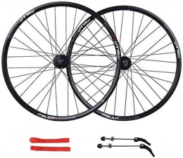 CHP Mountain Bike Wheel CHP Wheel Mountain Bike 26" MTB Bicycle WheelSet Disc Brake Compatible 7 8 9 10 Speed Double Wall Alloy Rim 32H (Color : Black)