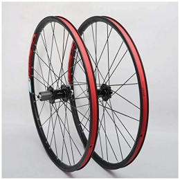 QHY Spares Cycling 26 Inch Mountain Bike Wheels Double Wall Rims Disc Brake MTB Bicycle Wheel Set Cassette Hub Sealed Bearing QR (Color : A-black)