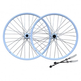 QHY Spares Cycling Bicycle Wheel 26" Bike Wheel Set MTB Double Wall Alloy Rim Disc Brake 7-11 Speed Palin Bearing Hub Quick Release 6 Colors (Color : White)