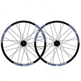 QHY Mountain Bike Wheel Cycling Bike Wheel Set 24" MTB Wheel Double Wall Alloy Rim Tires 1.5-2.1" Disc Brake 7-11 Speed Palin Hub Quick Release 24H (Color : Blue-B)