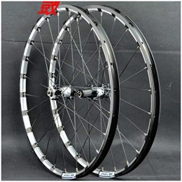 QHY Spares Cycling Mountain Bike Wheelset 26 / 27.5 Inch CNC Double Wall Alloy Rim MTB Bicycle Wheels Cassette Hub QR Disc Brake 24 Hole 7-11 Speed (Color : G, Size : 26inch)