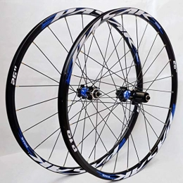 QHY Mountain Bike Wheel Cycling MTB Bike Wheel Set 26 / 27.5 Inch Mountain Bike Wheels Double Wall Rims Cassette Hub Sealed Bearing Disc Brake QR 7-11 Speed 1850g (Color : Blue, Size : 27.5)