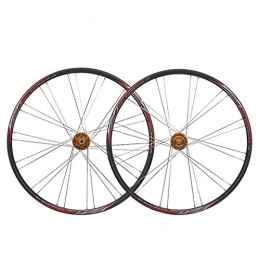 QHY Mountain Bike Wheel Cycling MTB Wheel Set 26" Bike Wheel Double Wall Alloy Rim Tires 1.75-2.1" Disc Brake 7-11 Speed Palin Hub Quick Release (Color : Black-A)