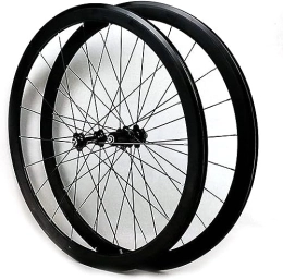 FOXZY Spares Cycling Wheels Road Bike Wheels 700C Wheelset 40mm Matte 20mm Wide Fits 7-12 Speed Cassette Mountain Bike Wheelset (Color : Black hub not logo)