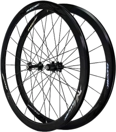 HAENJA Spares Cycling Wheels Road Bike Wheels 700C Wheelset 40mm Matte 20mm Wide Fits 7-12 Speed Cassette Mountain Bike Wheelset Wheelsets (Color : Black hub black)