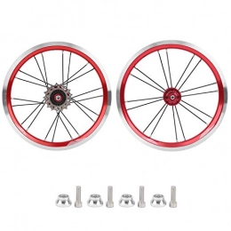 Demeras Spares Demeras 14in Bike Wheelset Bicycle Wheelset V Brake Mountain Bike Wheelset Carbon Fiber Hub(Red)