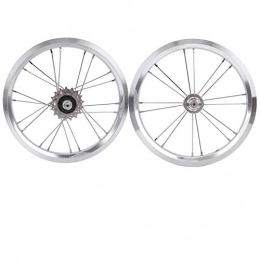 Demeras Spares Demeras 14in Bike Wheelset Bicycle Wheelset V Brake Mountain Bike Wheelset Carbon Fiber Hub(Silver)