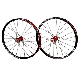 DSMGLSBB Mountain Bike Wheel DSMGLSBB Bike Wheelset, 26 IN Aluminum Alloy MTB Cycling Disc Brake Wheels, Double Wall Flat Spokes Bicycle Wheel Set, Front 2 Rear 5 Sealed Bearing Fit 8-11 Speed MTB Wheelset