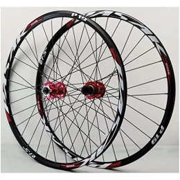 DYSY Mountain Bike Wheel DYSY MTB Wheelset 26 / 27.5 / 29 Inch, Bicycle Rim 32H Mountain Bike Front & Rear Wheel 7-12 Speed Cassette Sealed Bearing Hubs (Color : Red, Size : 26 inch)