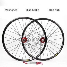 FHGH Mountain Bike Wheel FHGH 26 Inch Mountain Bike Wheel / MTB Bike Wheel, Aluminum Alloy / Quick Release / Disc Brake / 4 Bearing / Six Nail Hub / 32 Hole / Support 8-9-10-11 Speed / Steel Spoke / Brass Spoke Cap