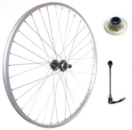 FireCloud Cycles Spares FireCloud Cycles Rear 26" MTB QR (Quick Release) BIKE Bicycle WHEEL - 7 SPEED COG, SKEWER, SILVER