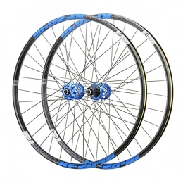 BYCDD Spares Front and Rear Bike Wheels 26 / 27.5 / 29 Inch Quick Release Mountain Bicycle Wheelset Ultralight Alloy MTB Rim Disc Brake 7-11 Speed, Blue_27.5 Inch