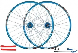 GAOTTINGSD Spares GAOTTINGSD Wheel Mountain Bike Bicycle Wheelset 26 Inch, Double Walled Aluminum Alloy Bicycle Wheels Disc Brake Mountain Bike Wheelset Quick Release American Valve 7 / 8 / 9 / 10 Speed (Color : Blue)