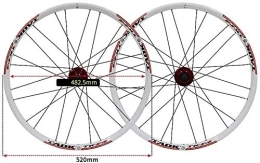 GAOTTINGSD Mountain Bike Wheel GAOTTINGSD Wheel Mountain Bike Bike Wheel Set 24" MTB Wheel Double Wall Alloy Rim Tires 1.5-2.1" Disc Brake 7-11 Speed Palin Hub Quick Release 24H (Color : Red)