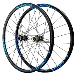 GAOZHE Spares GAOZHE Mountain Bike Wheelset 26 / 27.5 / 29 Inch Bicycle Wheel Barrel Shaft Aluminum Alloy MTB Rim Disc Brake 24 Holes 8 9 10 11 12 Speed Front and Rear Wheels (Color : Blue, Size : 27.5in)