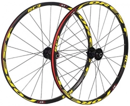 GDD Mountain Bike Wheel GDD Cycle Wheel 26 / 27.5 Inch Mountain Bike Wheels, MTB Bike Wheel Set Disc Rim Brake 8 9 10 11 Speed Sealed Bearings Hub Hybrid Bike Touring (Color : Yellow, Size : 26inch)