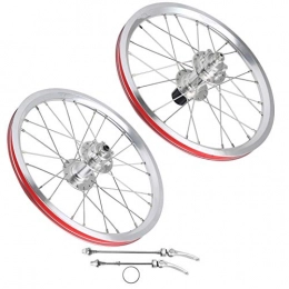 Germerse Mountain Bike Wheel Germerse Folding Bike Wheelset, Mountain Bike Wheelset, Durable Aluminium Alloy Bike Wheelset Outdoor Mountain Bike for V Brake Road Bike(Silver)