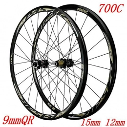 GJZhuan Spares GJZhuan 700C Road Bike Wheelset, Aluminium Alloy Mountain Rim Fast Release Disc Brake V-Brake Racing Bicycle 30mm Straight-pull Spokes, Front / Rear 24 Holes 7 / 8 / 9 / 10 / 11 / 12 Speed