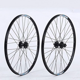 GUOYUN Spares GUOYUN MTB Bike Wheelset 26" / 27.5" / 29" Double Wall Alloy Rim Disc Brake Black QR 8-10 Speed Cassette Hub Steel Spoke 32H, A-26in