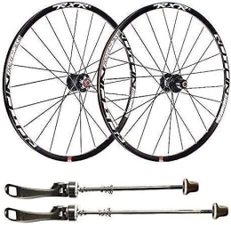 HAO KEAI Spares HAO KEAI Mountain Bike Wheelset Wheel Mountain Bike 29 inch bicycle wheelset double-walled aluminum alloy bicycle wheels Quick release disc brake 24 holes 7 8 9 10 11 speed (Color : Black)