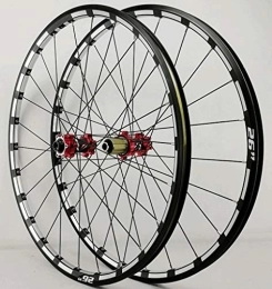 HEIMAZP Mountain Bike Wheel HEIMAZP Mountain Bike Wheelset 26 27.5 Inch Disc Brake MTB Bicycle Rims Thru Axle DH Cycling Wheels Sealed Bearing 24H for 7 8 9 10 11 Speed Cassette (Color : Red hub, Size : 27.5inch)