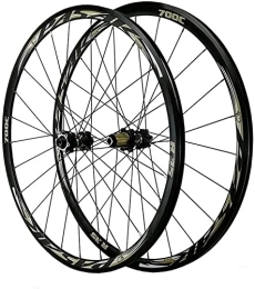 JAMCHE Spares JAMCHE 700C Front Rear Wheel Set, Disc Brake Road Hybrid / Mountain Bike V / C Brake 7 / 8 / 9 / 10 / 11 / 12 Speed Flywheels Wheelset (Color : Black, Size : QR)