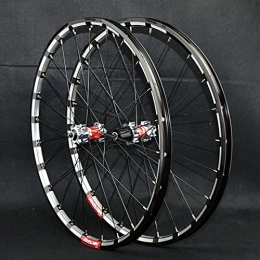 JIE KE Mountain Bike Wheel JIE KE Bike Rim 26'' 27.5'' Mountain Bicycle Wheels Set Front Rear Bike Wheelset Double Wall Rim 24 Holes Quick Release Disc Brake For 7 / 8 / 9 / 10 / 11 / 12 Speed Quick Release Axles Bicycle Accessory