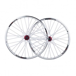 JIE KE Mountain Bike Wheel JIE KE Bike Rim 26 Bike Wheelset, Double Wall MTB Rim Quick Release V-Brake Hybrid / Mountain Bike Hole Disc 7 8 9 10 Speed Quick Release Axles Bicycle Accessory (Color : WHITE, Size : 26INCH)