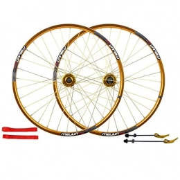 JIE KE Mountain Bike Wheel JIE KE Bike Rim 26 Inch MTB Cycling Wheels Mountain Bike Wheelset, Alloy Double Wall Rim Disc Brake Quick Release Sealed Bearings Compatible 7 8 9 10 Speed 32H Quick Release Axles Bicycle Accessory