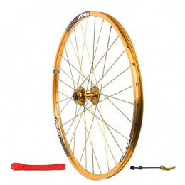JIE KE Spares JIE KE Bike Rim Bicycle Front Wheels For 26" Mountain Bike Double Wall Alloy Rim Quick Release Disc Brake 951g 32 Hole Quick Release Axles Bicycle Accessory (Color : GOLD)