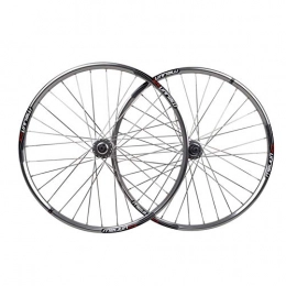 JJZD Mountain Bike Wheel JJZD 26 Inch Mountain Wheel Bike Disc Brake Wheel Front Wheel Rear Wheel Flat Spokes Polished Silver Wheel Stainless Steel Flat Spokes