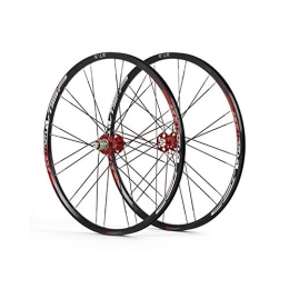 JJZD Mountain Bike Wheel JJZD Ultra-light Aluminum Alloy Mountain Wheel Set With Four Bearings, Disc Brakes, Double-layer 27.5 Inchbicycle Wheel Set Disc Brake Wheel Set Support 8-9-10-11 Speed Flywheel (Color : Red)