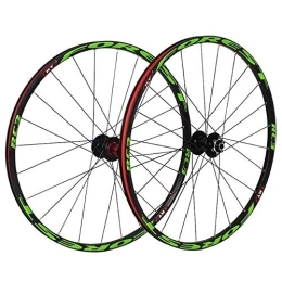 L.BAN Mountain Bike Wheel L.BAN Bicycle Front Rear Wheels For 26" 27.5" Mountain Bike, MTB Bike Wheel Set 7 Bearing Alloy Drum Disc Brake 8 9 10 11 Speed, Green-26inch