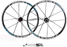 L.BAN Mountain Bike Wheel L.BAN Mountain Bike Wheels, 26inch Double Wall MTB Rim Quick Release V-Brake Bicycle Wheelset Hybrid 24 Hole Disc 8 9 10 Speed, D-27.5inch