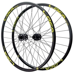 LAVSENA Mountain Bike Wheel LAVSENA 26 / 27.5 / 29'' Mountain Bike Wheelset Centerlock Disc Brake MTB Quick Release Wheels Rim Sealed Bearing Hub 28H For 7 8 9 10 11 12 Speed Cassette (Color : Yellow, Size : 29'')