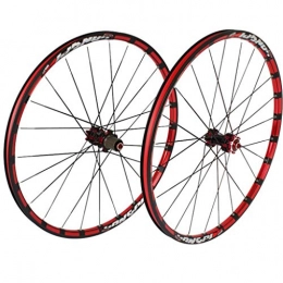 LDDLDG Mountain Bike Wheel LDDLDG 26 / 27.5 Inch Mountain Wheel Set 5 Bearings 120 Rings Straight Pull Disc Brake Bicycle Wheel Set (Color : Black+red, Size : 26inch)